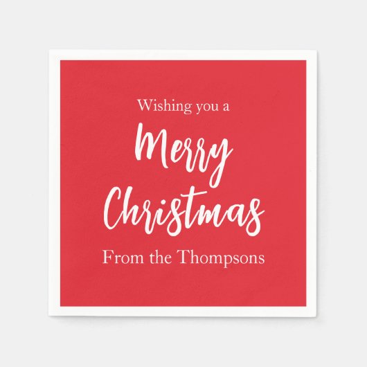 Kerstfeestdag Eenvoudig rood minimalistisch geluid Servet (Voorkant)