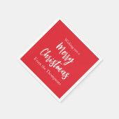 Kerstfeestdag Eenvoudig rood minimalistisch geluid Servet (Hoek)