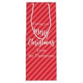 Kerstfeestdag Eenvoudig rood minimalistisch geluid Wijn Cadeautas (Achterkant)