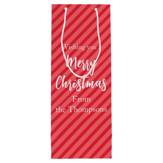 Kerstfeestdag Eenvoudig rood minimalistisch geluid Wijn Cadeautas (Achterkant)