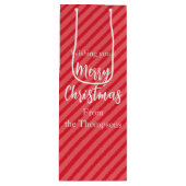 Kerstfeestdag Eenvoudig rood minimalistisch geluid Wijn Cadeautas (Voorkant)