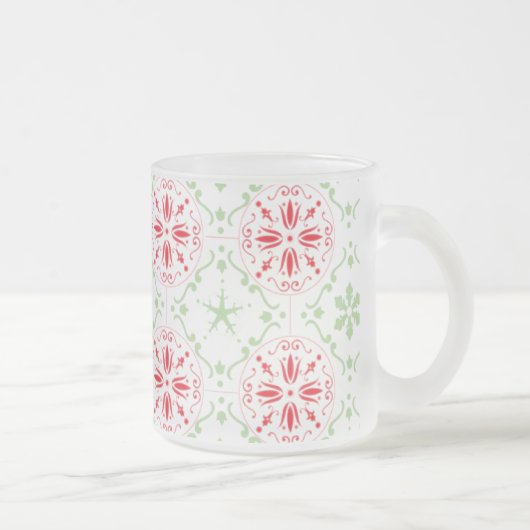 Kerstfeestdag - Eenvoudig sneeuwschilderpatroon Matglas Koffiemok (Rechts)