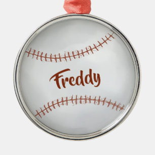 Kerstfeestdag Eenvoudige Baseball Sports Athlete Metalen Ornament