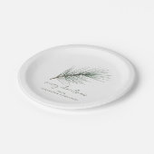 Kerstfeestdag eenvoudige Evergreen-Bord Papieren Bordje (Gekanteld)