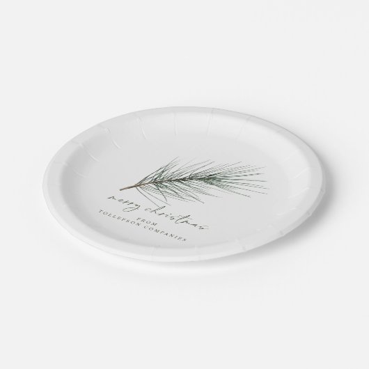 Kerstfeestdag eenvoudige Evergreen-Bord Papieren Bordje (Gekanteld)