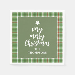 Kerstfeestdag Eenvoudige groene feestdag Servet