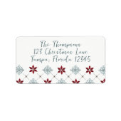 Kerstfeestdag Eenvoudige minimalistische Red Blue  Etiket (Voorkant)