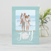 Kerstfeestdag - Eenvoudige testry Beach 2 foto Feestdagenkaart (Staand voorkant)