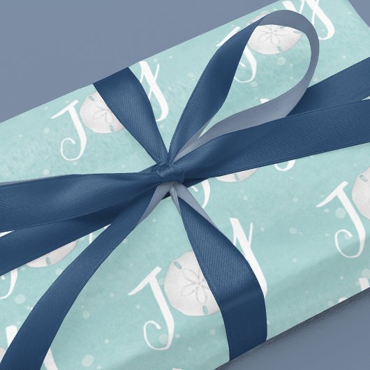 Kerstfeestdag Elegant Beach Turquoise Coastal Cadeaupapier