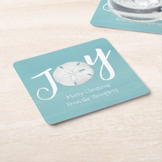 Kerstfeestdag Elegant Beach Turquoise Coastal Kartonnen Onderzetters (Schuin)