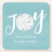 Kerstfeestdag Elegant Beach Turquoise Coastal Kartonnen Onderzetters (Voorkant)