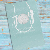 Kerstfeestdag Elegant Beach Turquoise Coastal Medium Cadeauzakje