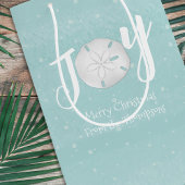 Kerstfeestdag Elegant Beach Turquoise Coastal Medium Cadeauzakje