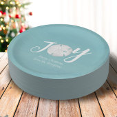 Kerstfeestdag Elegant Beach Turquoise Coastal Papieren Bordje