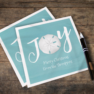 Kerstfeestdag Elegant Beach Turquoise Coastal Servet