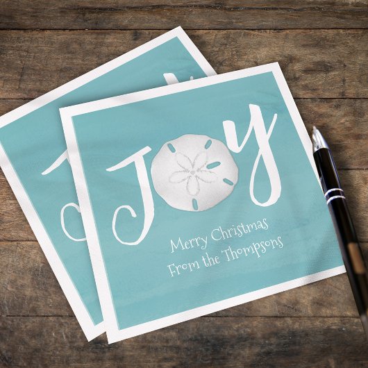 Kerstfeestdag Elegant Beach Turquoise Coastal Servet