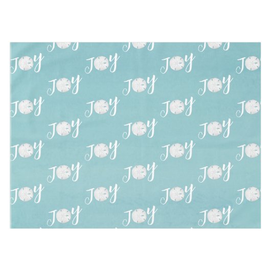 Kerstfeestdag Elegant Beach Turquoise Coastal Tafelkleed (Voorkant (Horizontaal))
