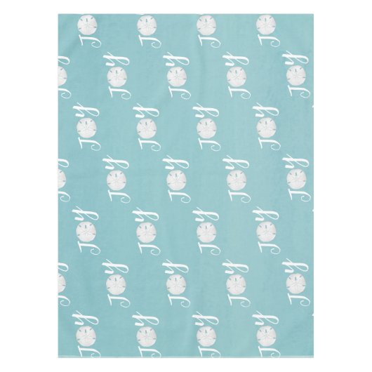 Kerstfeestdag Elegant Beach Turquoise Coastal Tafelkleed (Voorkant)