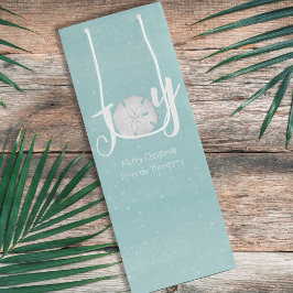 Kerstfeestdag Elegant Beach Turquoise Coastal Wijn Cadeautas