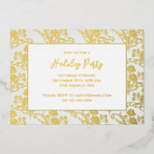 Kerstfeestdag Elegant Green Floral Foliage Folie Feestdagenkaart (Voorkant)