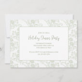 Kerstfeestdag Elegant Green Floral Foliage Kaart (Voorkant)