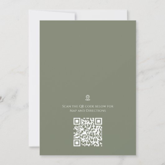 Kerstfeestdag Elegant Greenery QR Code Map Kaart (Achterkant)