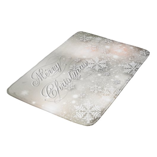Kerstfeestdag Elegant Snowflake Badmat (Gekanteld)