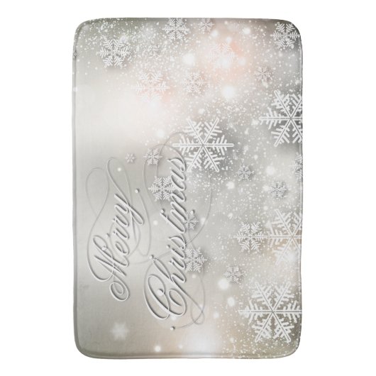 Kerstfeestdag Elegant Snowflake Badmat (Voorkant Verticaal)