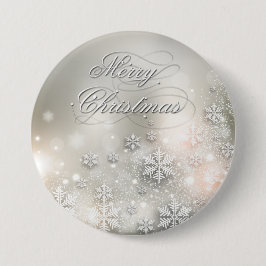 Kerstfeestdag Elegant Snowflake Button