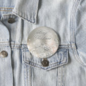 Kerstfeestdag Elegant Snowflake Button (In situ)