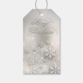 Kerstfeestdag Elegant Snowflake Cadeaulabel