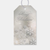 Kerstfeestdag Elegant Snowflake Cadeaulabel (Achterkant)