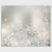 Kerstfeestdag Elegant Snowflake Cadeaupapier (Vlak)