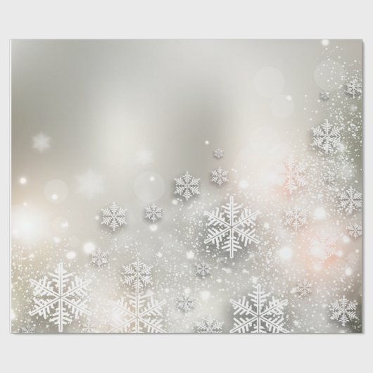 Kerstfeestdag Elegant Snowflake Cadeaupapier (Vlak)