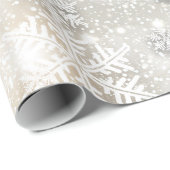 Kerstfeestdag Elegant Snowflake Cadeaupapier (Rol Hoek)