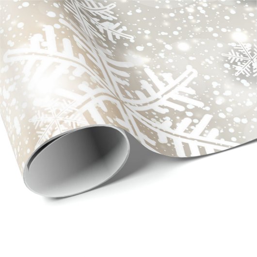 Kerstfeestdag Elegant Snowflake Cadeaupapier (Rol Hoek)