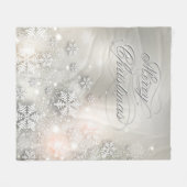 Kerstfeestdag Elegant Snowflake Fleece Deken (Voorkant (Horizontaal))