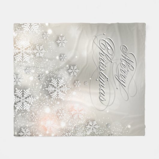 Kerstfeestdag Elegant Snowflake Fleece Deken (Voorkant (Horizontaal))