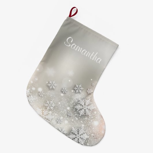 Kerstfeestdag Elegant Snowflake Grote Kerstsok (Voorkant (Hangend))