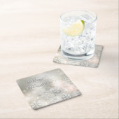 Kerstfeestdag Elegant Snowflake Kartonnen Onderzetters (Insitu)