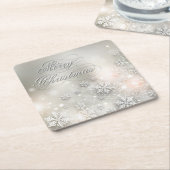 Kerstfeestdag Elegant Snowflake Kartonnen Onderzetters (Schuin)