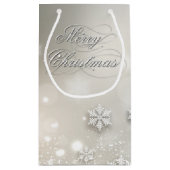 Kerstfeestdag Elegant Snowflake Klein Cadeauzakje (Achterkant)