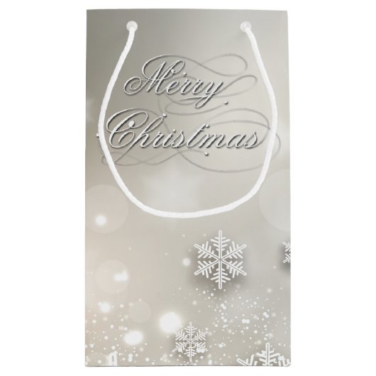 Kerstfeestdag Elegant Snowflake Klein Cadeauzakje (Achterkant)