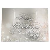 Kerstfeestdag Elegant Snowflake Large Cadeautasje (Voorkant)