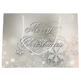 Kerstfeestdag Elegant Snowflake Large Cadeautasje