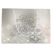 Kerstfeestdag Elegant Snowflake Large Cadeautasje (Achterkant)