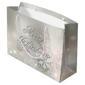 Kerstfeestdag Elegant Snowflake Large Cadeautasje (Achterkant Gekanteld)
