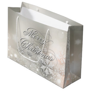 Kerstfeestdag Elegant Snowflake Large Cadeautasje