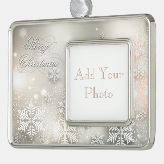 Kerstfeestdag Elegant Snowflake Lijst Ornament (Links)