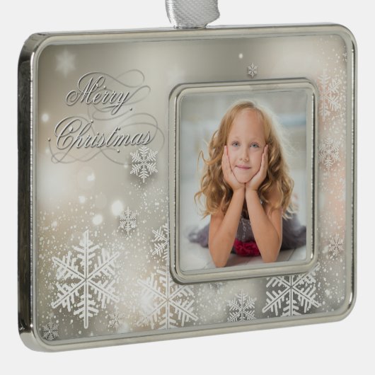 Kerstfeestdag Elegant Snowflake Lijst Ornament (Rechts)